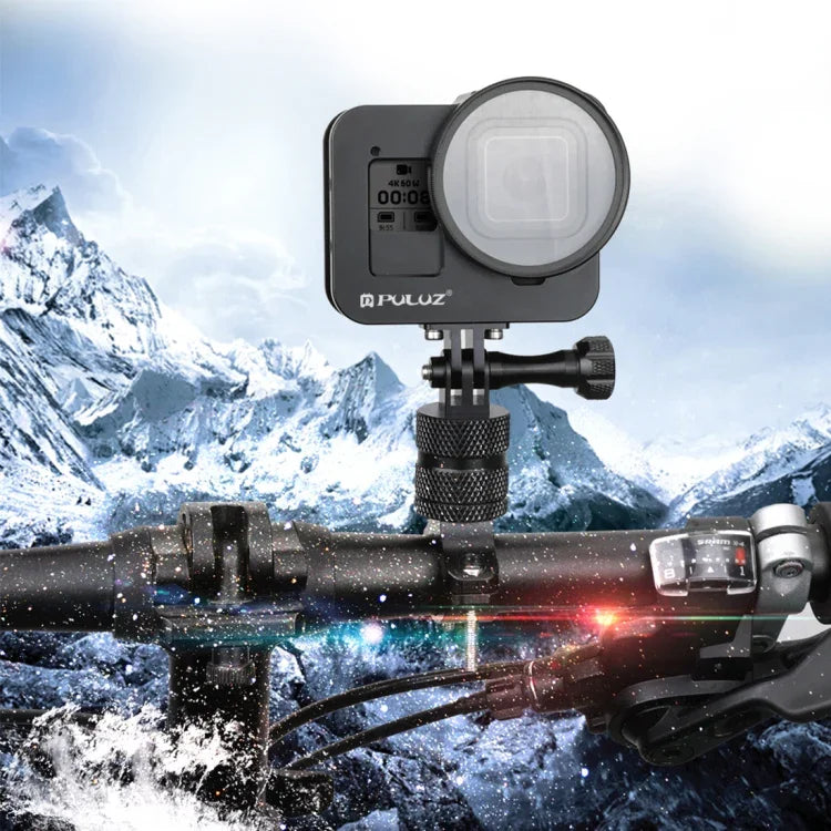هيكل حماية من سبائك الألمنيوم CNC مع إطار تأمين وعدسة UV بحجم 52 مم لكاميرا GoPro HERO8 Black من PULUZ، لـ HERO8 Black مع إطار
