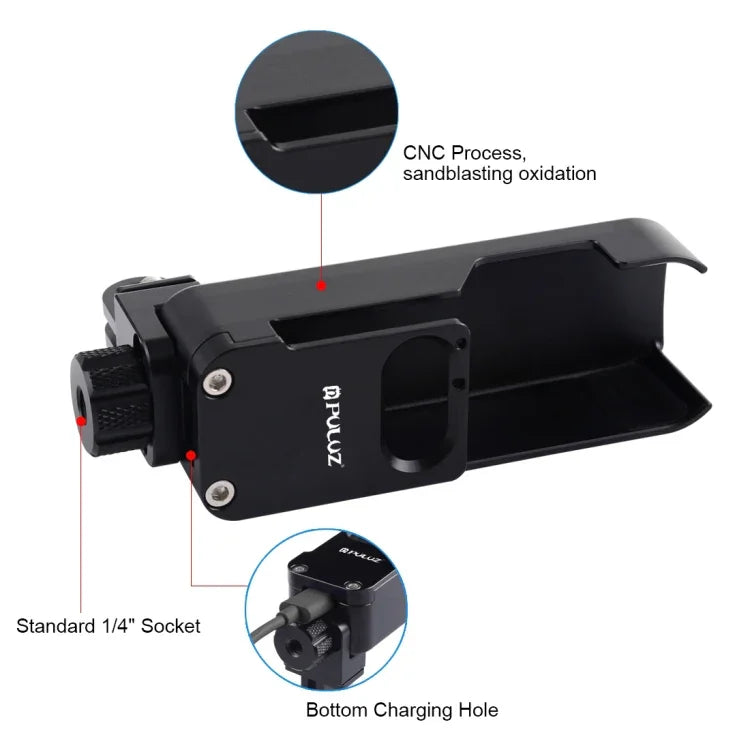 غطاء واقي من سبيكة الألمنيوم CNC من PULUZ لحافظة DJI OSMO Pocket، غطاء واقي