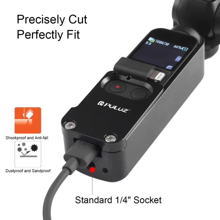 غطاء واقي من سبيكة الألمنيوم CNC من PULUZ لحافظة DJI OSMO Pocket، غطاء واقي