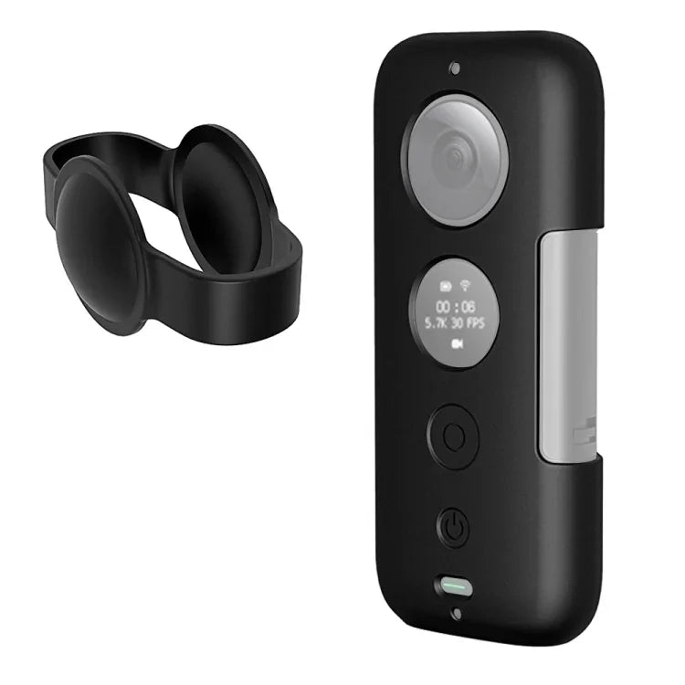 PULUZ غطاء حماية سيليكون مع غطاء عدسة لـ Insta360 ONE X، لـ Insta360 ONE X (أسود)، لـ Insta360 ONE X (أحمر)