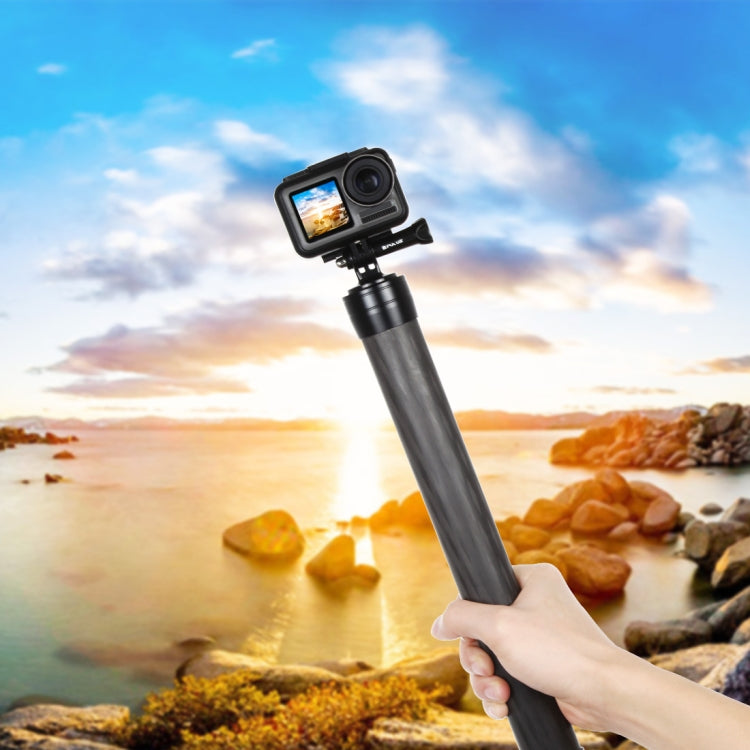 عمود أحادي قابل للتمديد من ألياف الكربون من PULUZ لأجهزة DJI / MOZA / Feiyu V2 / Zhiyun G5 / SPG، الطول: 35 سم، 35 سم