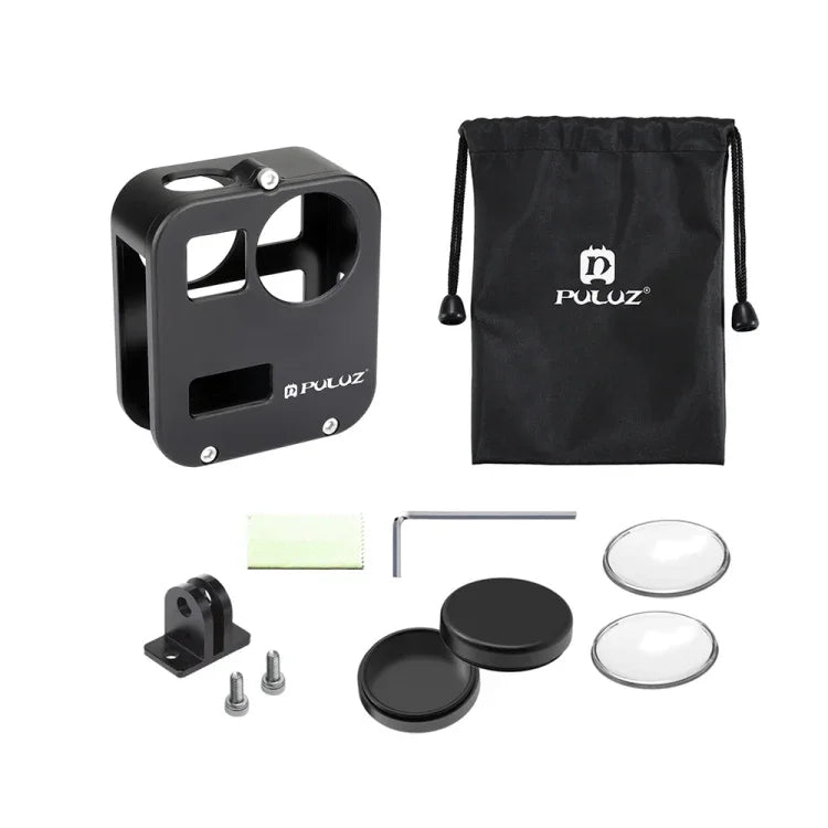 هيكل حماية من سبائك الألمنيوم CNC من PULUZ لقفص حماية كاميرا GoPro Max، قفص من سبائك الألمنيوم