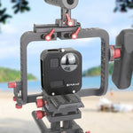 هيكل حماية من سبائك الألمنيوم CNC من PULUZ لقفص حماية كاميرا GoPro Max، قفص من سبائك الألمنيوم