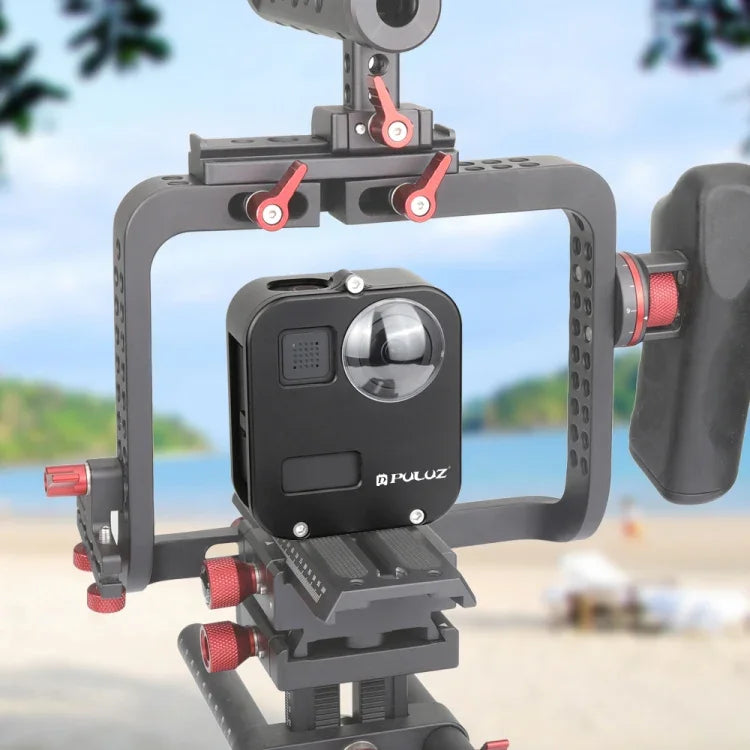 هيكل حماية من سبائك الألمنيوم CNC من PULUZ لقفص حماية كاميرا GoPro Max، قفص من سبائك الألمنيوم