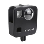 هيكل حماية من سبائك الألمنيوم CNC لقفص كاميرا GoPro Fusion من PULUZ مع قاعدة تثبيت أساسية وأغطية عدسات، لكاميرا GoPro Fusion