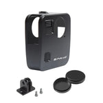 هيكل حماية من سبائك الألمنيوم CNC لقفص كاميرا GoPro Fusion من PULUZ مع قاعدة تثبيت أساسية وأغطية عدسات، لكاميرا GoPro Fusion