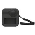 غطاء عدسات مزدوجة PULUZ لكاميرا GoPro Max + غطاء حماية من السيليكون للجسم، غطاء سيليكون