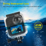 غطاء غطس مقاوم للماء تحت الماء بعمق 45 متر PULUZ لكاميرا GoPro MAX، مع مشبك تثبيت أساسي وبرغي، غطاء مقاوم للماء
