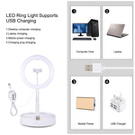 PULUZ ضوء فيديو تصوير سيلفي وفلوغ LED منحني بحجم 10.2 بوصة 26 سم مع 3 أوضاع USB، قابل لتعديل السطوع ودرجة حرارة اللون المزدوجة، مع جهاز تحكم عن بعد بلوتوث وحامل مكتبي قابل للطي ومشبك هاتف