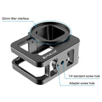 غطاء حماية سميك من الألمنيوم CNC PULUZ لكاميرا GoPro HERO13 Black /12 Black /11 Black /10 Black /9 Black مع إطار تأمين وعدسة UV 52 مم، للنسخة السميكة من GoPro HERO9 Black