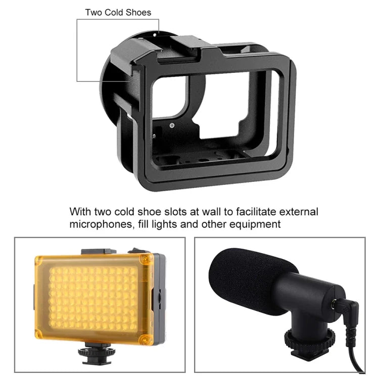 غطاء حماية سميك من الألمنيوم CNC PULUZ لكاميرا GoPro HERO13 Black /12 Black /11 Black /10 Black /9 Black مع إطار تأمين وعدسة UV 52 مم، للنسخة السميكة من GoPro HERO9 Black