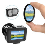 غطاء حماية رقيق من الألمنيوم CNC PULUZ لكاميرا GoPro HERO13 Black /12 Black /11 Black /10 Black /9 Black مع إطار تأمين وعدسة UV 52 مم، للنسخة الرقيقة من GoPro HERO9 Black
