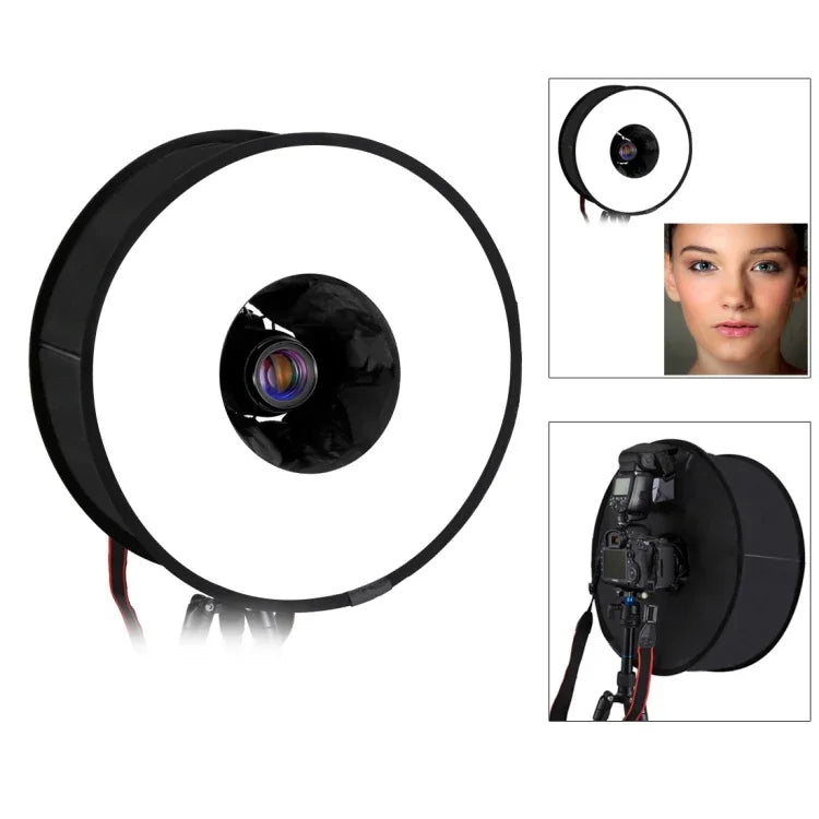 بولوز 45 سم صندوق إضاءة ناعم دائري للماكرو والبورتريه مع فلاش SpeedLite قابل للطي، 45 سم دائري