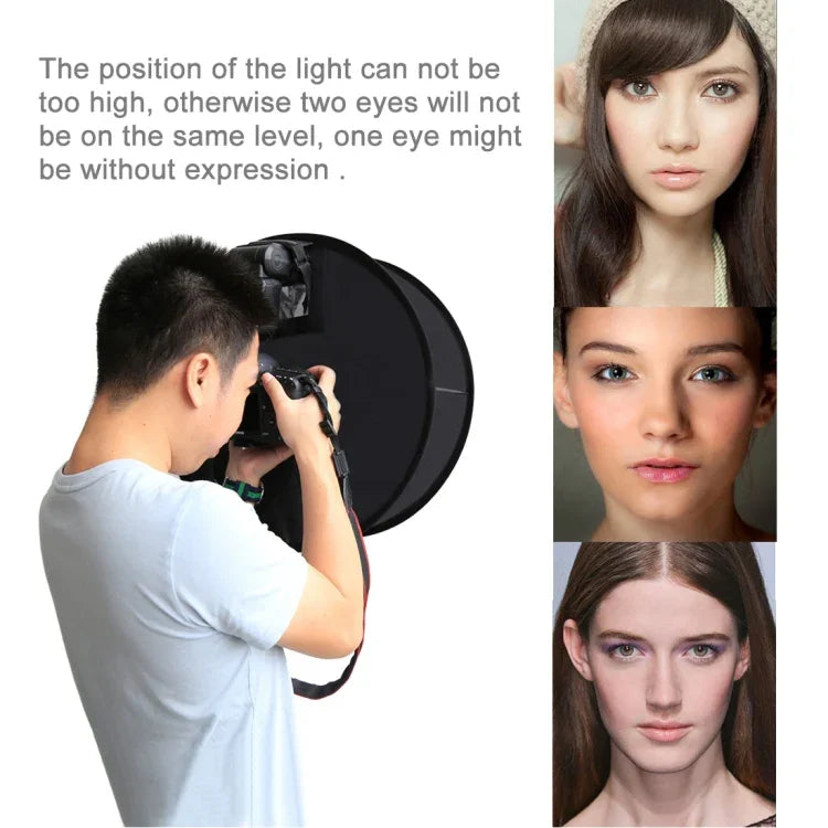 بولوز 45 سم صندوق إضاءة ناعم دائري للماكرو والبورتريه مع فلاش SpeedLite قابل للطي، 45 سم دائري