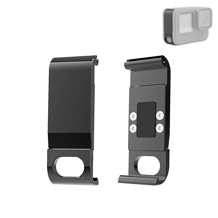 غطاء واجهة بطارية معدني جانبي PULUZ لكاميرا GoPro HERO13 Black /12 Black /11 Black /10 Black /9 Black، غطاء جانبي معدني بلاستيكي