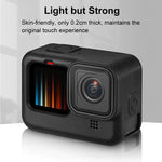 غطاء حماية سيليكون PULUZ لكاميرا GoPro HERO12 Black /11 Black /10 Black /9 Black مع حزام معصم وغطاء عدسة، لكاميرا GoPro HERO9 Black