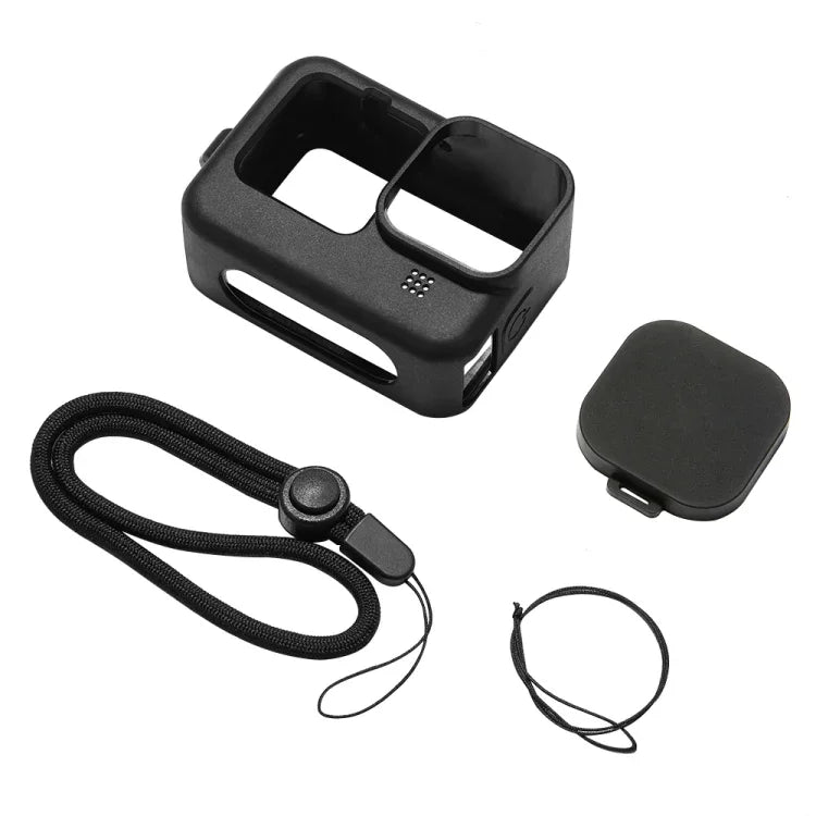 غطاء حماية سيليكون PULUZ لكاميرا GoPro HERO12 Black /11 Black /10 Black /9 Black مع حزام معصم وغطاء عدسة، لكاميرا GoPro HERO9 Black