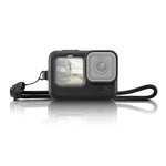 غطاء حماية سيليكون PULUZ لكاميرا GoPro HERO12 Black /11 Black /10 Black /9 Black مع حزام معصم وغطاء عدسة، لكاميرا GoPro HERO9 Black