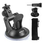 حامل شفط للسيارة من PULUZ مع برغي ومحول حامل ترايبود وحقيبة تخزين لكاميرات GoPro و Insta360 و DJI وغيرها من كاميرات الحركة، حامل شفط