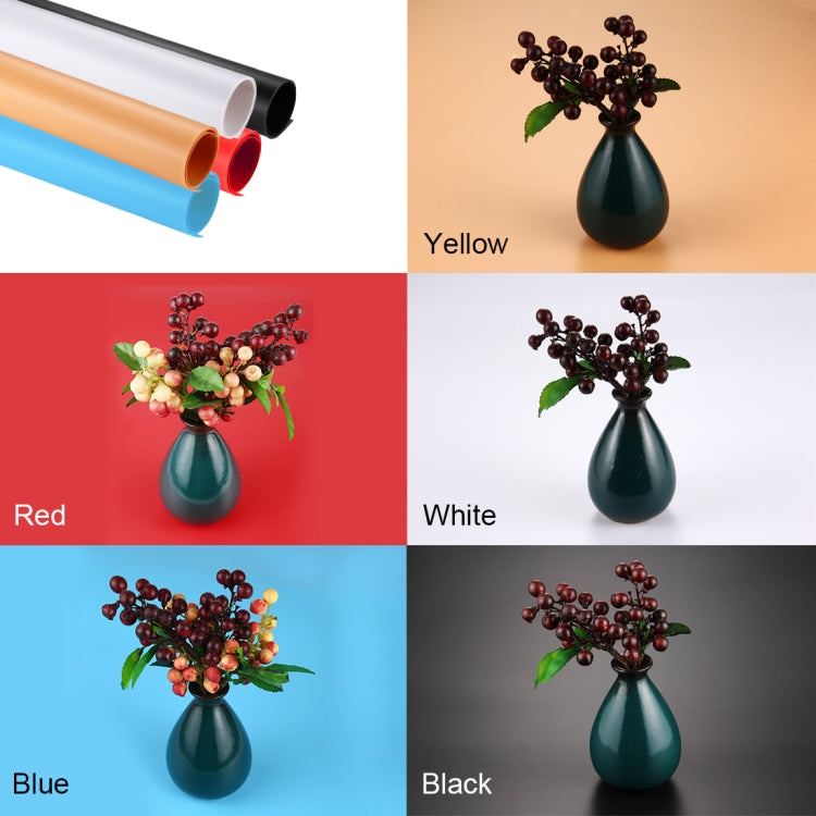 طقم ورق خلفية PVC للتصوير من PULUZ لخيمة الاستوديو، الحجم: 121 سم × 58 سم، خلفية 60 سم (أزرق)، خلفية 60 سم (أحمر)، خلفية 60 سم (B)، خلفية 60 سم (W)