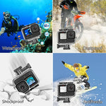 غطاء حماية مقاوم للماء بعمق 60 متر من PULUZ مع مشبك وقاعدة تثبيت أساسية وبرغي لكاميرا GoPro HERO13 Black /12 Black /11 Black /10 Black /9 Black، لكاميرا GoPro HERO9 Black