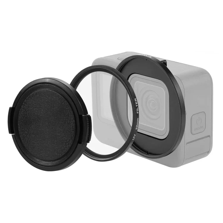 فلتر عدسة UV بحجم 52مم من PULUZ لكاميرات GoPro HERO12 Black /11 Black Mini /11 Black /10 Black /9 Black، مع حلقة محول، فلتر UV