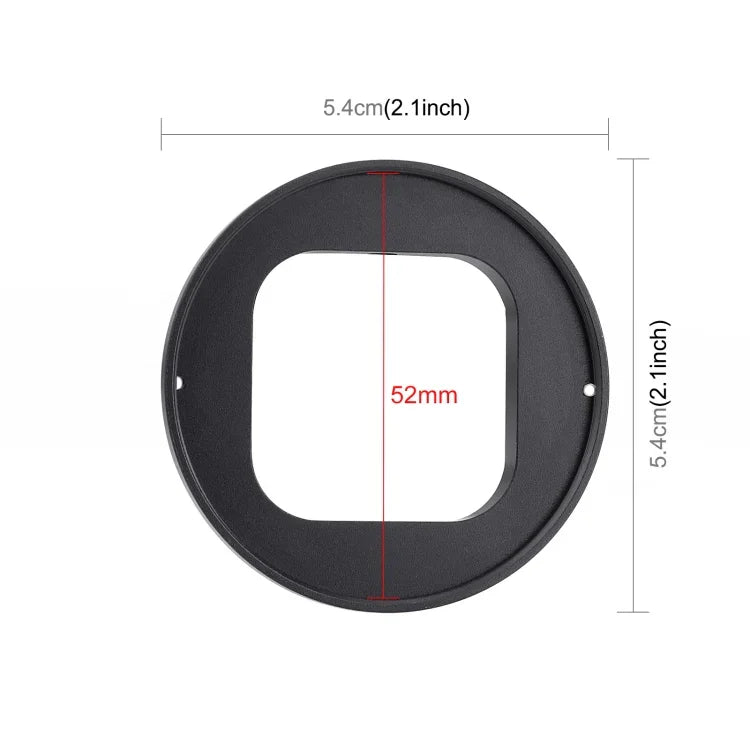 فلتر عدسة UV بحجم 52مم من PULUZ لكاميرات GoPro HERO12 Black /11 Black Mini /11 Black /10 Black /9 Black، مع حلقة محول، فلتر UV