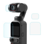 واقي عدسة زجاجي مقسى 9H 2.5D عالي الوضوح + فيلم شاشة لكاميرا DJI OSMO Pocket 2 من PULUZ، لكاميرا DJI OSMO Pocket 2