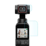 واقي عدسة زجاجي مقسى 9H 2.5D عالي الوضوح + فيلم شاشة لكاميرا DJI OSMO Pocket 2 من PULUZ، لكاميرا DJI OSMO Pocket 2