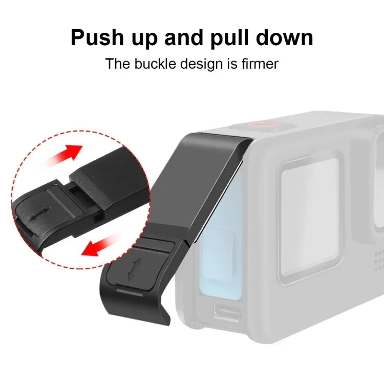 غطاء حماية سيليكون لكاميرا GoPro HERO12 Black /11 Black /10 Black /9 Black من PULUZ + غطاء واجهة جانبي من POM مع حزام معصم وغطاء عدسة، غطاء سيليكون لكاميرا GoPro HERO12 Black + غطاء جانبي