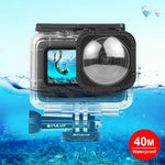 PULUZ غطاء حماية مقاوم للماء بعمق 40 متر مع مشبك وقاعدة تثبيت أساسية وبرغي لكاميرا GoPro HERO12 Black /11 Black /11 Black Mini /10 Black /9 Black مع عدسة مود ماكس، لكاميرا GoPro Hero11 Black / HERO10 Black