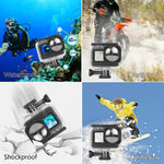 PULUZ غطاء حماية مقاوم للماء بعمق 40 متر مع مشبك وقاعدة تثبيت أساسية وبرغي لكاميرا GoPro HERO12 Black /11 Black /11 Black Mini /10 Black /9 Black مع عدسة مود ماكس، لكاميرا GoPro Hero11 Black / HERO10 Black