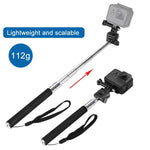 PULUZ عصا سيلفي يدوية قابلة للتمديد لكاميرات GoPro وInsta360 وDJI وغيرها من كاميرات الحركة، الطول: 22.5-80 سم، الطول: 22.5-100 سم