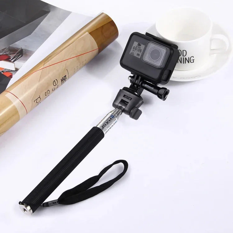 PULUZ عصا سيلفي يدوية قابلة للتمديد لكاميرات GoPro وInsta360 وDJI وغيرها من كاميرات الحركة، الطول: 22.5-80 سم، الطول: 22.5-100 سم