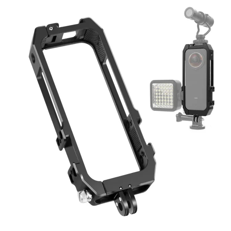 إطار حماية PULUZ مع حامل حذاء بارد ومحول حامل ثلاثي القوائم مغناطيسي لكاميرا Insta360 ONE X2، إطار لكاميرا Insta360 ONE X2