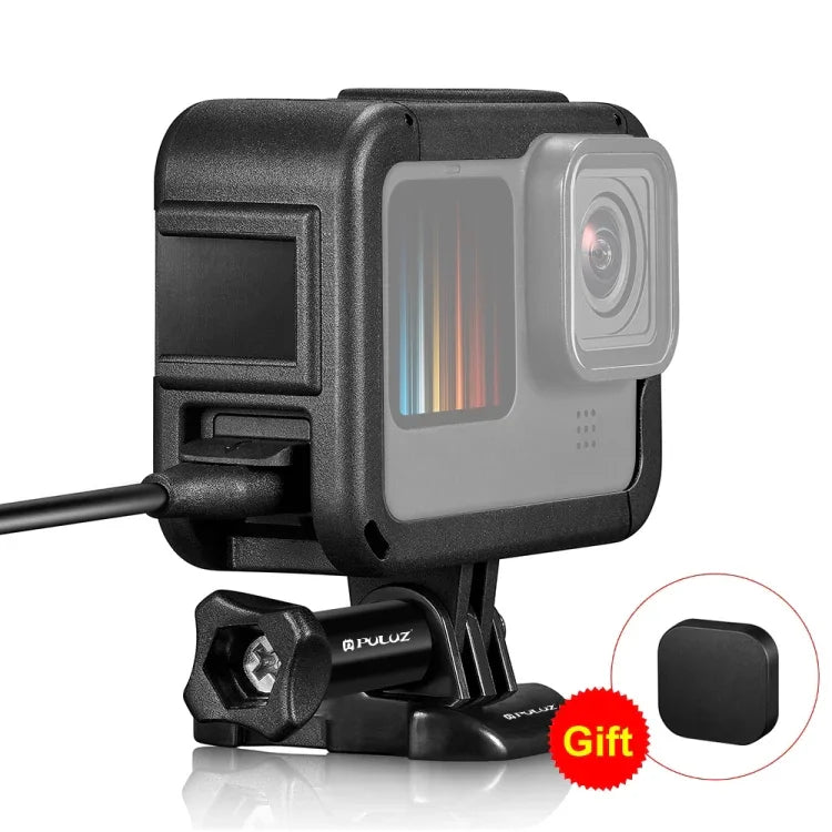 قفص تثبيت إطار PA قابل للشحن مع فتحة قاعدة حذاء بارد لكاميرات GoPro HERO13 Black /12 Black /11 Black /11 Black Mini /10 Black /9 Black، قفص تثبيت إطار PA قابل للشحن