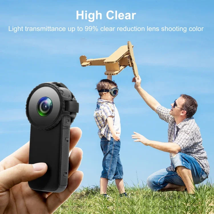 غطاء زجاجي واقي للعدسة مطور من PULUZ لكاميرا Insta360 One X2، غطاء زجاجي واقي للعدسة لـ Insta360 ONE X2