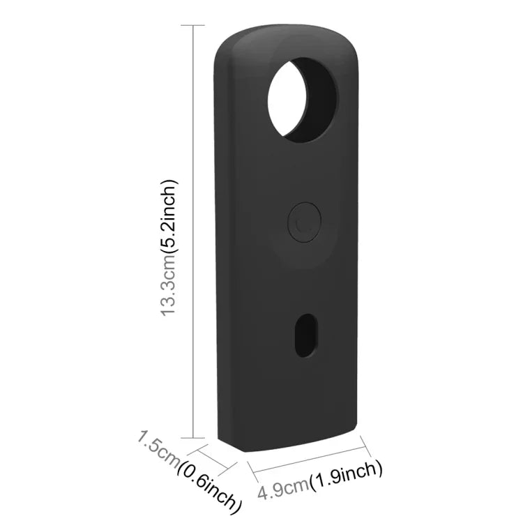 غطاء حماية سيليكون مع غطاء عدسة لكاميرا Ricoh Theta SC2 360 بانورامية من PULUZ، غطاء سيليكون لـ Ricoh Theta SC2 (أسود)