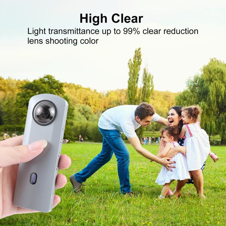 أطقم واقي عدسة من البلاستيك المقوى PULUZ لكاميرات Ricoh Theta SC2 / S / V