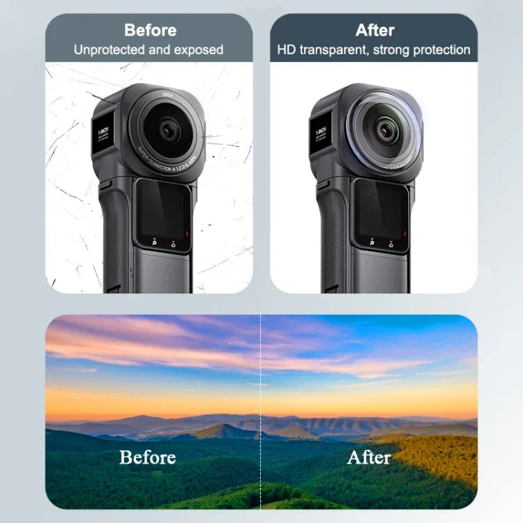 غطاء حماية عدسة من PULUZ من مادة PC لإصدار Insta360 ONE RS 1 بوصة 360، واقي عدسة