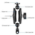حامل تثبيت قاعدة مرآة دراجة نارية من PULUZ لكاميرات GoPro وغيرها، حامل قاعدة ثقب المرآة