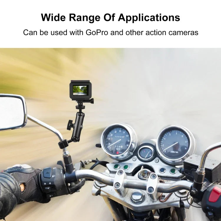 حامل مرآة الرؤية الخلفية للدراجة النارية PULUZ لتثبيت كاميرات GoPro وغيرها من كاميرات الحركة، حامل مرآة الرؤية الخلفية