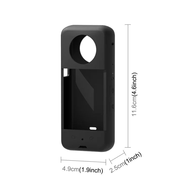 غطاء حماية سيليكون مع غطاء عدسة لجهاز Insta360 X3 من PULUZ، غطاء سيليكون (أسود)