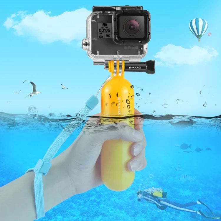 مقبض يد عائم مع حزام من PULUZ لكاميرات GoPro وInsta360 وDJI وغيرها من كاميرات الحركة، مقبض يد عائم