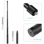 عصا سيلفي معدنية بطول 73.5 سم مع قاعدة محول غير مرئية وبرغي لـ Insta360 One RS / X2 / X3 / DJI Osmo 360، عصا سيلفي بطول 70 سم