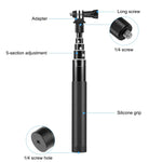 عصا سيلفي معدنية بطول 73.5 سم مع قاعدة محول غير مرئية وبرغي لـ Insta360 One RS / X2 / X3 / DJI Osmo 360، عصا سيلفي بطول 70 سم