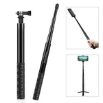 عصا سيلفي معدنية بطول 110 سم مع قاعدة محول غير مرئية وبرغي لـ Insta360 One RS / X2 / X3 / X4 / DJI Osmo 360، عصا سيلفي بطول 110 سم