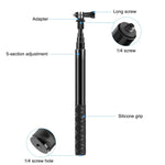 عصا سيلفي معدنية بطول 110 سم مع قاعدة محول غير مرئية وبرغي لـ Insta360 One RS / X2 / X3 / X4 / DJI Osmo 360، عصا سيلفي بطول 110 سم