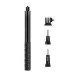 عصا سيلفي معدنية بطول 110 سم مع قاعدة محول غير مرئية وبرغي لـ Insta360 One RS / X2 / X3 / X4 / DJI Osmo 360، عصا سيلفي بطول 110 سم