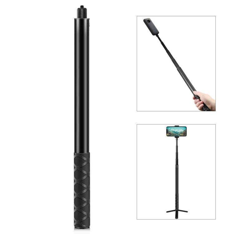 عصا سيلفي معدنية بطول 157 سم لـ Insta360 One RS / X2 / X3 / X4 / DJI Osmo 360، عصا سيلفي بطول 150 سم